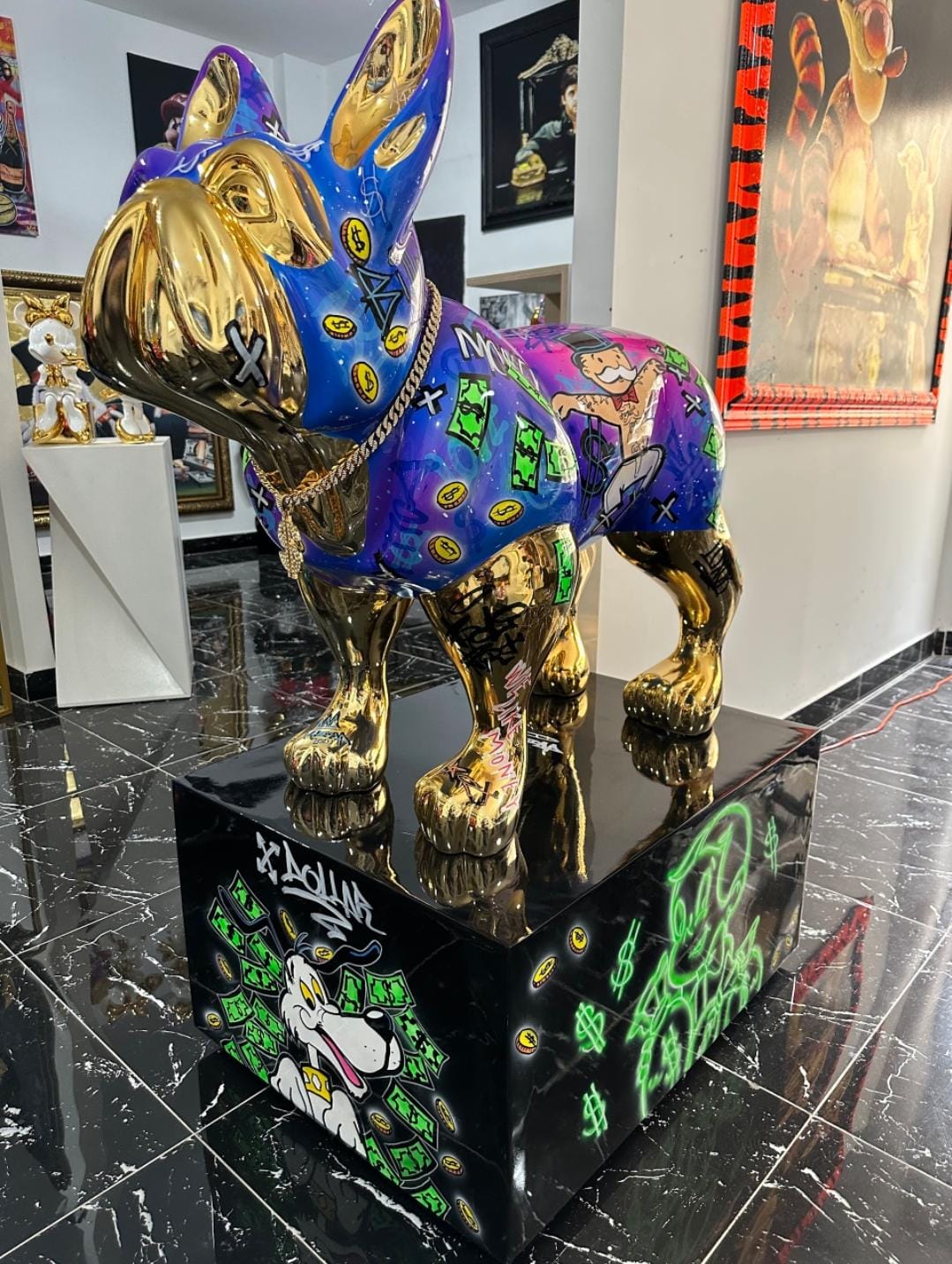 MONEY MONOPOLY BULLDOG SCULPTURE