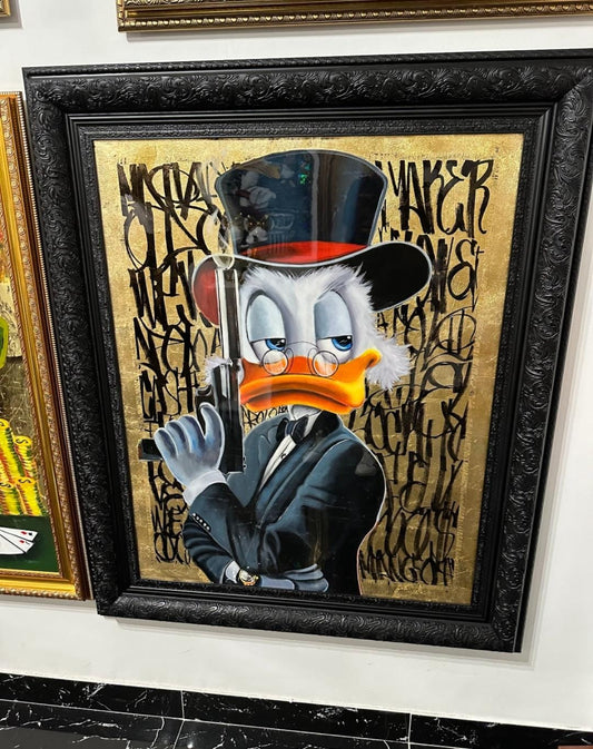 GANGSTER SCROOGE: BLACK POP ART DUCK